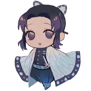 🦋 5dbf8c43 Shinobu Kocho Demon Slayer アニメ, 鬼滅の刃, 胡蝶しのぶ, ちびキャラ, かわいい, 蝶 telegram sticker