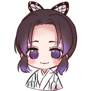 🦋 8b2f609a Shinobu Kocho Demon Slayer アニメ, ちびキャラ, 鬼滅の刃, しのぶ, 胡蝶, キャラクター telegram sticker