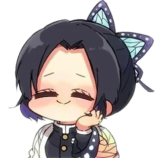 🦋 9c361687 Shinobu Kocho Demon Slayer アニメ, 鬼滅の刃, 胡蝶しのぶ, ちびキャラ, ファンアート, 漫画 telegram sticker