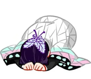 🦋 ab3b9ecf Shinobu Kocho Demon Slayer アニメ, 鬼滅の刃, 胡蝶しのぶ, 悲しい, ちびキャラ, ファンアート, 漫画 telegram sticker