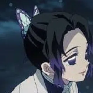 🦋 cf85d287 Shinobu Kocho Demon Slayer アニメ, 鬼滅の刃, 胡蝶しのぶ, 蝶, ヘアピン telegram sticker