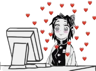 🦋 d81a3ada Shinobu Kocho Demon Slayer アニメ, 漫画, ハート, しのぶ, 鬼滅の刃 telegram sticker