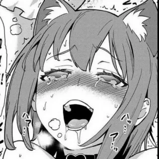 🌟 41869d79 อนิเมะ, มังงะ, สาวหูแมว, ร้องไห้, สีหน้า, ภาพประกอบ telegram sticker