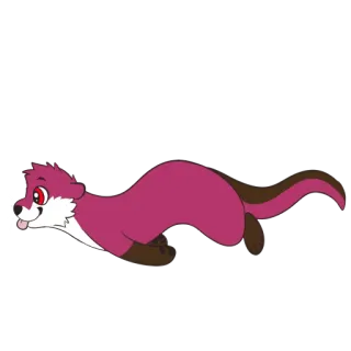 🥳 3dd6f081 페럿, 동물, 귀여운, 만화, 포유류, 달리기, 애니메이션 telegram sticker