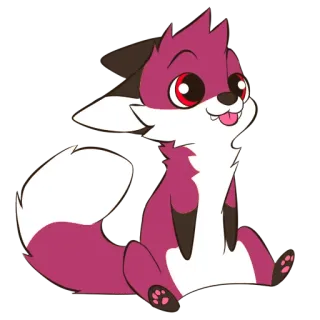 😘 5956b37f 여우, 동물, 만화, 귀여운, 스티커, 털 telegram sticker