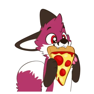 🍕 f5f98eb1 여우, 퍼리, 피자, 동물, 만화, 귀여운, 간식, 음식 telegram sticker