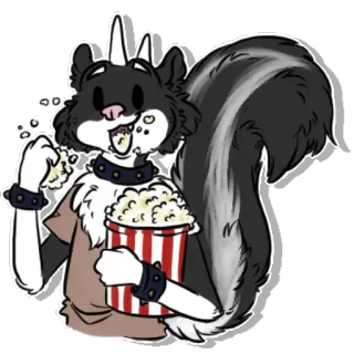 🌽 39a4f9dd 스컹크, 팝콘, 만화, 동물, 음식 telegram sticker