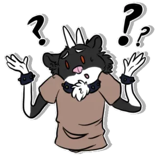 ❓ 9113eccc 만화, 물음표, 혼란스러움, 동물, 털 telegram sticker
