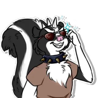 😎 9d8ceda9 스컹크, 퍼리, 의인화, 만화, 안경, 목걸이 telegram sticker