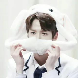 😳 ee5d23e2 คน, กระต่าย, น่ารัก, ผู้ชาย, หมวก, เกาหลี, เอเชีย telegram sticker