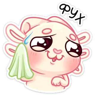 😓 3652d0db Фух mignon, kawaii, lapin, fatigué, sueur, soulagement telegram sticker