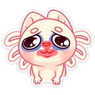 🥺 aafbb3fa autocollant, mignon, animal, triste, dessin animé, mascotte telegram sticker