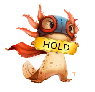 😎 3b512dea HOLD dier, axolotl, schattig, cartoon, houden, bord telegram sticker
