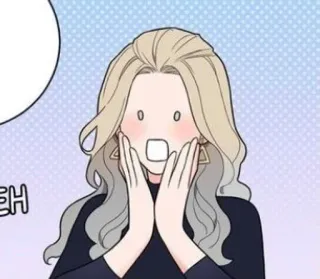 😱 28b9264e EH femme, surprise, cheveux blonds, dessin animé, choquée whatsapp sticker