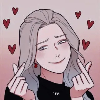 ❤️ 419b533c Dessin animé, Anime, Coeurs, Fille, Mignon, Coeurs avec les doigts, Amour whatsapp sticker