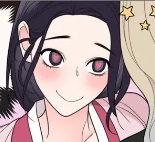 ❤️ 643a98af Animé, Dessin animé, Sourire, Yeux en cœur, Mignon, Femme whatsapp sticker