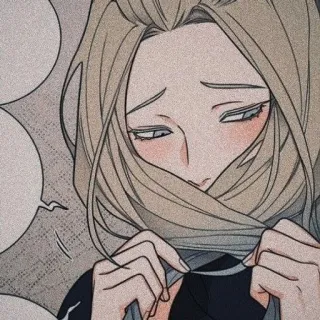 🥺 677b067e femme, triste, rougir, animé, dessin animé whatsapp sticker
