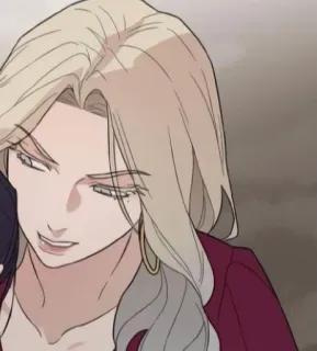 💢 9446be88 femme, portrait, dessin animé, illustration, cheveux blonds whatsapp sticker