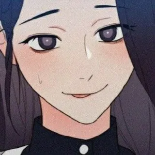 🔗 f651c57d femme, sourire narquois, anime, manga, dessin animé, personnage, portrait, fille whatsapp sticker