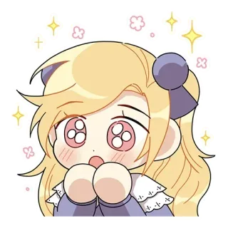 🤩 e61f72a5 schattig, anime, meisje, chibi, kawaii, blond, glitter telegram sticker