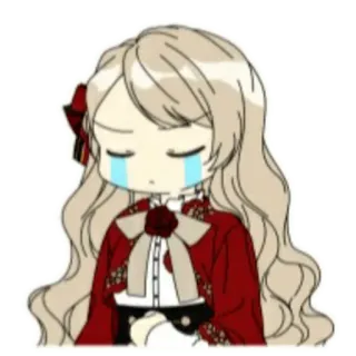 😭 fff8caab anime, meisje, huilen, verdrietig, tranen, cartoon telegram sticker