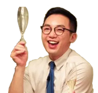 🍷 4e6a4f83 orang, pria, kacamata, bahagia, perayaan, bersorak telegram sticker