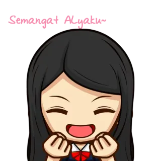 💪 173909d9 애니메이션 소녀, 만화, 교복, 행복한, 귀여운 whatsapp sticker