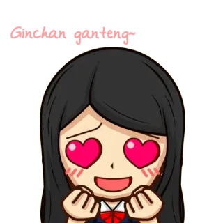 😍 21a5dcee I love you 애니메이션, 사랑, 하트눈, 귀여운, 여고생 whatsapp sticker