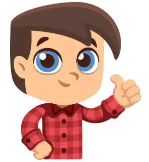 👍 25d88854 cartone animato, ragazzo, pollice in su, gesto, positivo telegram sticker