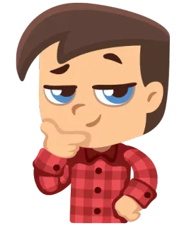 😏 3cadcb48 ragazzo, pensieroso, sorrisetto, cartone animato, intelligente, pianificazione, dubbioso telegram sticker