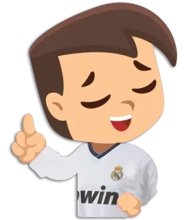 ⚽ fb2caefc cartone animato, ragazzo, pollice in su, calcio, Real Madrid, squadra telegram sticker
