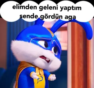 😔 5cec2396 Snowball The Secret Life of Pets elimden geleni yaptım sende gördün aga кролик, зайчик, Тайная жизнь домашних животных, мультфильм, Снежок, питомец telegram sticker