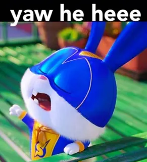 🙃 6405bbb3 yaw he heee кролик, зайчик, мультфильм, юмор, мем telegram sticker