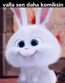 🤓 a36ae028 Snowball The Secret Life of Pets valla sen daha komiksin Снежок, Зайчик, Кролик, Тайная жизнь домашних животных, милый, мультфильм telegram sticker