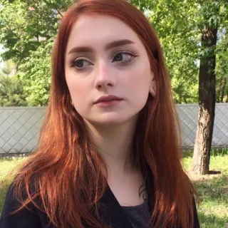 🇩🇪 6e182283 ผมแดง, ผู้หญิง, ภาพเหมือน, ความงาม, ผู้หญิง, คน telegram sticker