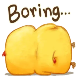 🐥 36f52f31 Boring... boring, yellow, character, funny, cartoon whatsapp sticker