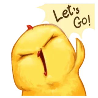 🐥 3d010eae Let's Go! chicken, cute, lets go, animal, yellow, cartoon whatsapp sticker