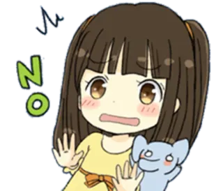 😳 0fd5d574 NO Gadis anime, Penolakan, Tidak, Lucu, Kartun, Penyangkalan telegram sticker