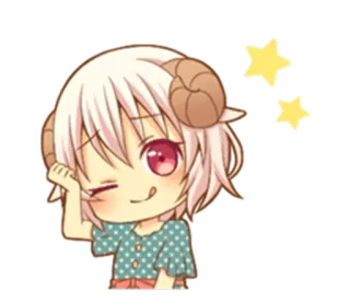 😜 7c61ca62 anime, imut, chibi, kartun, karakter telegram sticker
