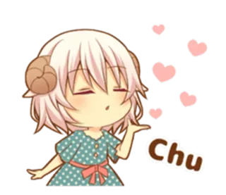 😘 adb07905 Chu imut, anime, hati, cium, cium jauh, cup telegram sticker