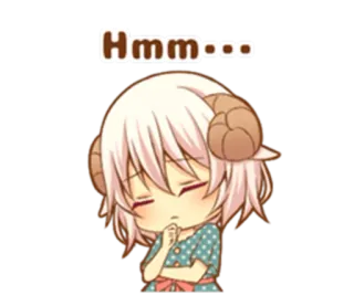 🤔 b1b61d2f Hmm... Anime, Manga, Lucu, Gadis, Hmmm, Berpikir telegram sticker