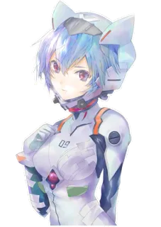 🔵 acbec954 Rei Ayanami Neon Genesis Evangelion 애니메이션, 만화, 아야나미 레이, 에반게리온, 캐릭터, SF telegram sticker