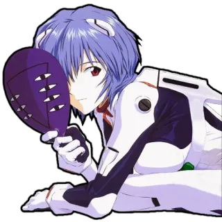 😉 6e309d35 Rei Ayanami Neon Genesis Evangelion Anime, Charakter, Rei Ayanami, Neon Genesis Evangelion, Manga, Mädchen, EVA whatsapp sticker