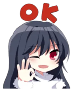 👌 01fb8c6f OK 애니메이션, 소녀, OK, 제스처, 승인 telegram sticker