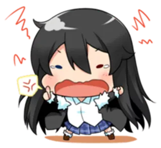 😢 3ac533a2 怒 애니메이션, 만화, 화난, 귀여운, 소녀, 카와이, 치비 telegram sticker