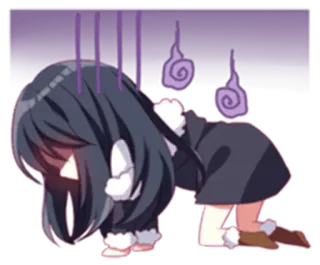 😰 4a5752b1 애니, 유령, 슬픈, 우는, 애니 여자, 귀여운, 카와이 telegram sticker