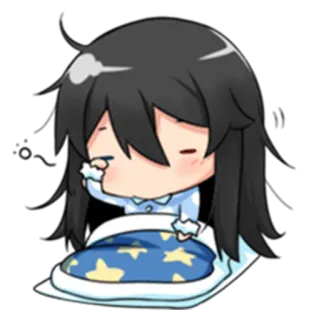 😴 5d10b861 애니메이션, 만화, 졸린, 귀여운, 귀여운, 자는, 치비 telegram sticker