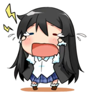 😭 5fa488b4 애니메이션, 울음, 슬픈, SD, 만화, 감정적인 telegram sticker