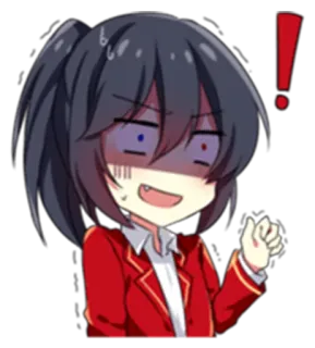 😨 811f54c4 애니메이션, 만화, 소녀, 화난, 느낌표, 충격, 만화 telegram sticker