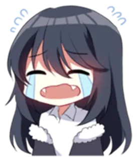 😭 89620ace 울음, 애니, 만화, 슬픈, 감정적인, 눈물, SD캐릭터 telegram sticker